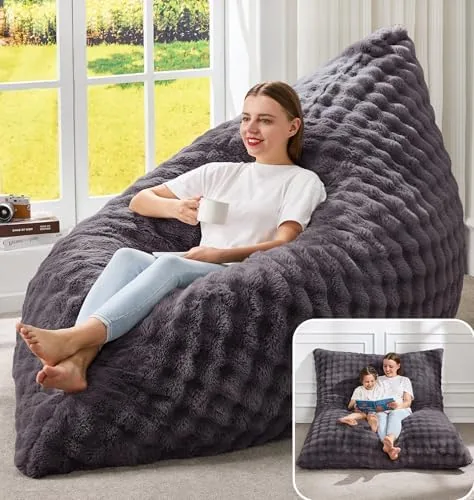 hobestluk adult bean bag chair 3 in 1 convertible large bean bag sofa