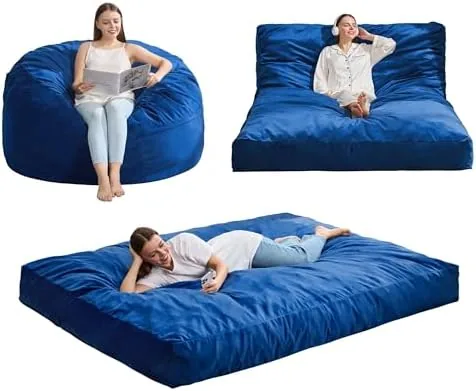 hobestluk adults bean bag chairs convertible 3 in 1 large beanbag couch