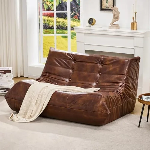 hobestluk bean bag togo chair memory foam leather living room loveseat