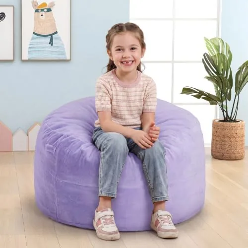 hobestluk kids bean bag chair 25ft small seat with plush cover purple