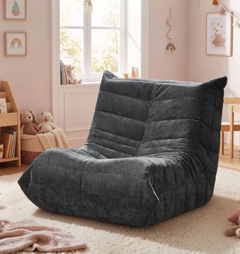 hobestluk kids bean bag chair fluffy dark grey large beanbag couch